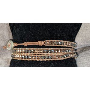 Stella & Dot Metallic Beaded Wrap Bracelet